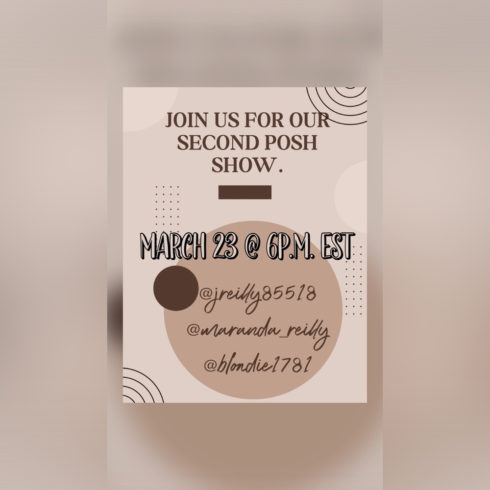 Join us for our second posh show on March 23!🛍️🛒